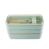 Tarwe Straw Lunch Box For Kids Tuppers Food Containers School Camping Supplies servies LEAK-PROFE 3 LAYER BENTO BOXS