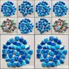 Charms 20 mm Blue Stripe Onxy Dyed Heart Stone Charms Colgantes para collar Fabricación de joyas Entrega de gotas 2021 Hallazgos Com Dhseller2010 Dh8Gy