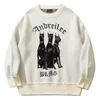 Sweaters masculinos malha de malha masculino Hip Hop Dog Letter Bordado de grandes dimensões Pullovers de tamanho vintage Harajuku Jumper Sweater Loose Fashion 220829