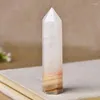 Decorative Figurines 1pc Natural Crystal Point Afghan White Jade Healing Obelisk Quartz Wand Ornament For Home Decor Reiki Energy 149s