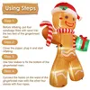 Décorations de Noël OurWarm 8ft Gonflable Bonhomme de pain d'épice avec LED intégrée Intérieur Extérieur Étanche Année Blow Up Yard 220829