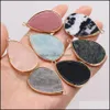 Pendanthalsband Natural Stone Pendant Waterdrop Reiki Healing Chakra Rose Quartz Amethysts Pendo Charms For Necklace Earr MJFashion DH8VM