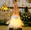 Christmas Gnome Plush Glowing Toys Home Xmas Decoration New Year Bling Toy Christma Gifts Kids Santa Claus Snowman Ornament SN4830