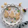 Pişirme Araçları 3pcs Noel kuş zencefilli kurabiye adam kurabiye kesici bisküvi kalıp mini kabartma damgası fondan kek dekorasyon