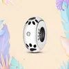 Conta de prata 925 Encantos de ajuste Pandora Charm Bracelet Cat Paw Spacer Stopper Charm Heart Pink Flower Round charms ciondoli DIY Fine Beads Jewelry