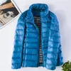 Womens Down Parka 6XL 7XL Autunno Inverno Donna Giacche ultraleggere Puffy Duck Feather Cappotti Slim Warm Solid Outwear portatile 220829