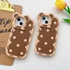 Modelagem de molduras de lentes de urso caixas de telefone de silicone para iPhone 14 14PRO 13 12 11 Cascas de prevenção