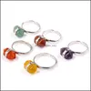 Anillos de racimo Anillos de prisma hexagonal Piedras preciosas Cristal Cuarzo Punto de curación Chakra Encantos de piedra Apertura para mujeres Hombres Gota Del Lulubaby Dhtkd