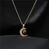 Pendentif Colliers Rotation Micro Pave Jewel Moon Collier Rond Zircon Cuivre 18K Chaîne Plaquée Or Femmes Cadeau Drop Maman