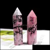 Konst och hantverk 6-7 cm Natural Rhodonite Arts and Crafts Crystal Tower Gifts Healing Polished Reiki Energy Stone Ornaments Drop Delive Dhiem