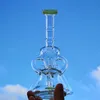 Vert violet coloré narguilés pomme de douche Perc 7 pouces conduites d'eau épais Pyrex verre Bongs Sidecar Recycler 14mm femelle Joint Dab Rigs avec bol XL-1972