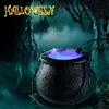 Andra evenemangsfest levererar Halloween Mist Witch Potwitch Cauldron Fog Maker Water Fountain Fog Machine Colorful Changing Light Halloween Party Decoration 220829