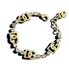 Nouveau Conçu Bracelets En Laiton Chaîne À Maillons Diamant En Cristal Évider D G Lettre Bracelet Femmes All-match Vogue Mode Bracelet Designer Bijoux 1g1