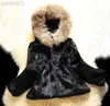 Women's fur Faux New 100% Whole Skin Rabbit Coat Luxury Real Natural Raccoon Hood Full Fur Vest Wholesale WSR50 L220829