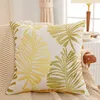 Taie d'oreiller motif plante lin Style feuille de palmier aquarelle peinture à l'huile coussins canapé décor à la maison