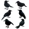 Autres fournitures de fête d'événement Halloween Corbeau à plumes noires réaliste à la recherche d'Halloween Corbeau à plumes fait à la main pour la décoration intérieure et extérieure des oiseaux corbeaux 220829