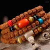 Strand handgjorda buddhistiska naturliga 5 kronblad Small Jingang bodhi 108 mala pärlor bön hand strängälskare 'tibetanska rudraksha