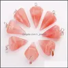 Charms Fashion Natural Stone Charms Hexagonal Cone Pendant Mticolor For Diy Necklace Jewelry Making Drop Delivery 2021 Fi Dhseller2010 Dhx1L