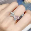 Fedi nuziali 2022 Summer Classic Micro Set Bow Waterdrop Pink Diamond Ring Ladies Versatile Festive Ball High Luxury Jewelry Gifts