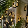 Cordes 20/40 LED rétro kérosène lanterne guirlande lumineuse à piles guirlande de fées de noël pour les vacances Ramadan fête de mariage