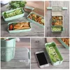 Tarwe Straw Lunch Box For Kids Tuppers Food Containers School Camping Supplies servies LEAK-PROFE 3 LAYER BENTO BOXS