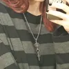 Catene Collana con ciondoli croce femminile Cristallo nero a forma di cuore Catena maglione Gesù Gioielli moda regalo per uomo donna