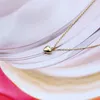 Altro oro giallo 9 carati collana con ciondolo cuore amore per sempre donna classica catena di fidanzamento gioielli da sposa regalo