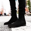 Herdenschwarze Stiefel für geschäftliche handgefertigte Männerschuhe Knöchel Schlupf auf Fashion 94e4 Fashi