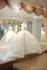 Prosta suknia balowa sukienki ślubne ślubne cekiny koronkowe aplikacje bez ramiączki Warzyń Zamiatnięcie pociągu wykonane na zamówienie ogrodu plus rozmiar satyny vestidos de novia