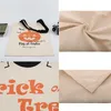 Сумки-тоут для Хэллоуина «Кошелек или жизнь», льняные подарочные пакеты для конфет на Хэллоуин, портативные детские холщовые сумки в виде паука и тыквы 928