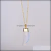 Pendant Necklaces New Vintage Quartz Crystal Necklace Pendant For Women Gold Chain Natural Stone Amethyst Necklaces Pe Dhseller2010 Dhfza