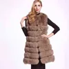 Women's fur Zadorin Femme Winter Warm Long Women Fluffy Faux Coat Jacket Vest Fourrure Fur Gilet Casaco pele L220829