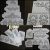 Cake Tools 4st Fondant Cake Stencil Mold Flower Emboss ihålig PVC Dekorativ DIY Bakning Mods Border Side Decor Icing SUG CARSHOP2006 DHJIH