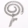 Подвесные ожерелья Hip-Hop Fashion Streetwear Desert Eagle Gun Link Chain Женщины мужчины на шей