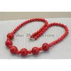 Chains Beautiful High Quality Red Coral 6mm&14mm Pearl Nelace 18 ''