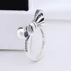 Gül Altın Köpüklü Yay Yüzük Kadınlar 925 Sterling Gümüş Düğün Takı Pandora CZ Diamond Girlfriend Hediye Yüzükleri Orijinal Kutu ile