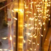 Cadenas 6x3/3x3/3x1m LED Cortina Cortina Luces Decoraciones navideñas para la fiesta de bodas al aire libre Fariy Garden Street