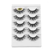 False Eyelashes 5pairs 13mm Faux Mink Hair Natural Long Wispies Fluffy Multilayers Crisscross Handgjorda sminkverktyg