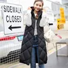 Women's Vests Women's Casual Long Down Cotton Vest Autumn Winter Cold Warm Waistcoat Fashion Windproof Hooded Parka Overcoat 3XL 85KG 220827