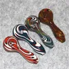 Glas roken Handbuizen Mooie water Bong Tabaksaccessoires Dab Rig Art Oil Burner Lepel Pipe