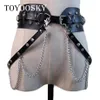 العلامة التجارية الحزام القوطية الشرير للنساء للنساء موسيقى الهيب الهيب مع سلسلة الخصر الحلقية أحزمة الخصر بارد إنس فاخرة حزام الحزام toyoosky Y19070503211A
