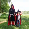 Party Supplies Medieval Halloween Cloak Death Cowl Cloth Wizard Witch Cape 150cm Robe for Christmas Cosplay Vampire Fancy Dress Me8868009
