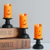 Party Decoration Halloween Lights LED Candle Pumpkin Candlestick Lamp Horror Happy Halloweens Carnival Partys Decorations Horror Props Decor