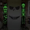 Décoration de fête Autre événement Fête Fournitures 2pc Halloween Couplet Lumineux Vert Fluorescent Lumineux Cour Extérieur Porte Rideau Bannière Fantôme Squelette