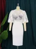 Woman Sexy Bodycon Party Dresses White Black Lace Patchwork Hollow Out Short Sleeve Prom Club Dating Outfits