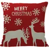 Santa Pillow Case Snowman Elk Cotton Linen Home Home Sofa Car Decoration 45x45