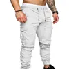 Męskie spodnie 2021 NOWOŚĆ Casual Men Joggers Pants Bawełniany lniany ładunek stały kolor elastyczne spusty spodnie wojskowe Ma ggings s241w