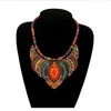 Chaînes Salut Femmes Bohème Collier Couleur Tissage Corde Rétro Exagéré Accessoires Femmes Style Ethnique Vintage Colliers