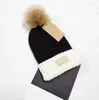 Mode Frau Designer Hüte Motorhaube Winter Beanie Gestrickte Bommel Wolle Hut Plus Samt Kappe Skullies Dickere Maske Fransen Beanies