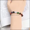 Cuff Natural 7 Chakra Stone Cuff Women Bracelets Romantic Vintage Bohomia Leather Crystal Yoga Bangles For Girls Sier Be Dhseller2010 Dhiqs